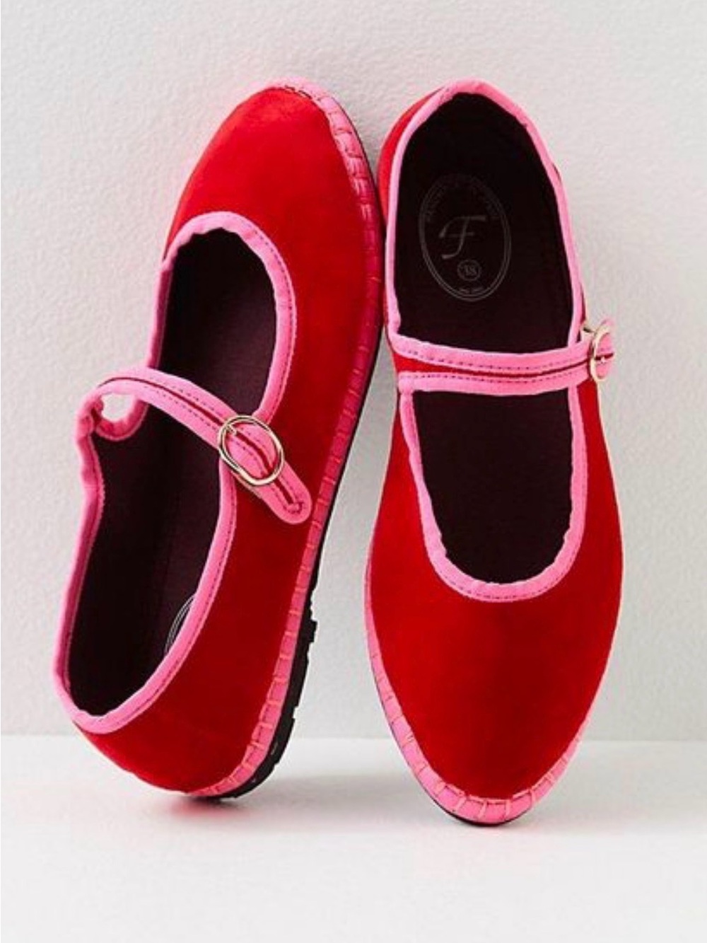 Flabelus Women's Red Happy Place Mary Janes-never worn